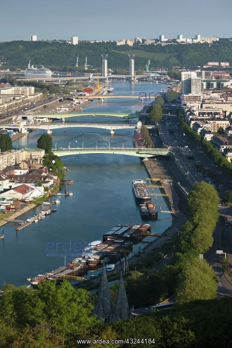 : France, Normandy, Rouen, elevated city view : France, Normandy, Rouen, elevated city view