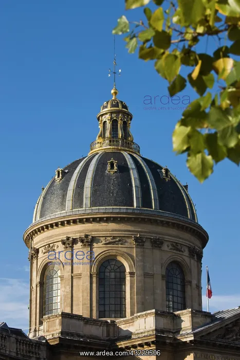 : France, Paris, dome of the Institute de : France, Paris, dome of the Institute de