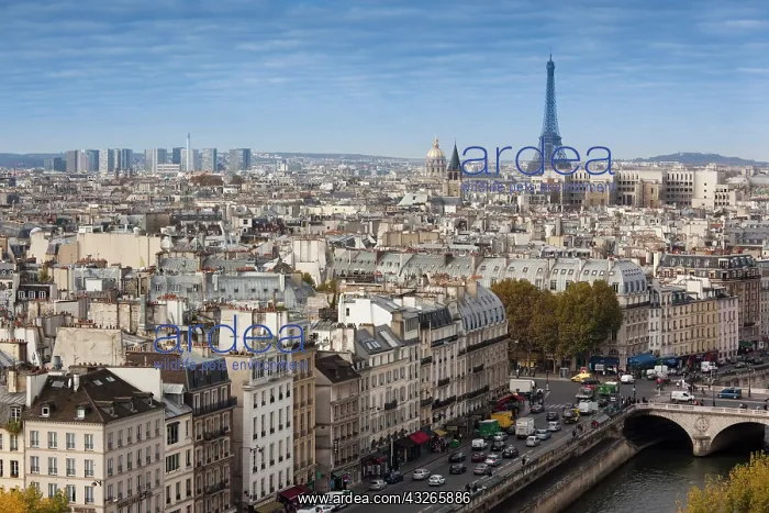 : France, Paris, elevated city view from the : France, Paris, elevated city view from the