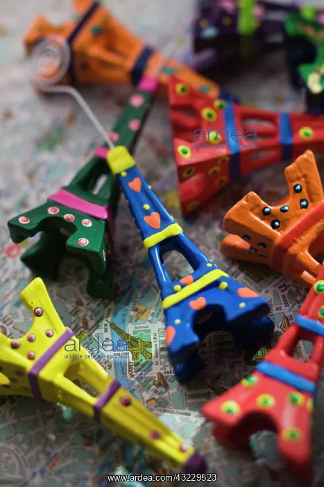 : France, Paris, Miniature Eiffel Towers on : France, Paris, Miniature Eiffel Towers on
