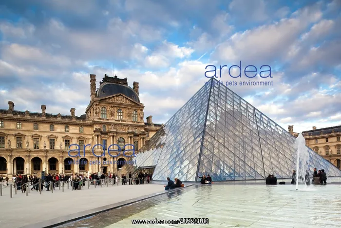 : France, Paris, Musee du Louvre museum and : France, Paris, Musee du Louvre museum and