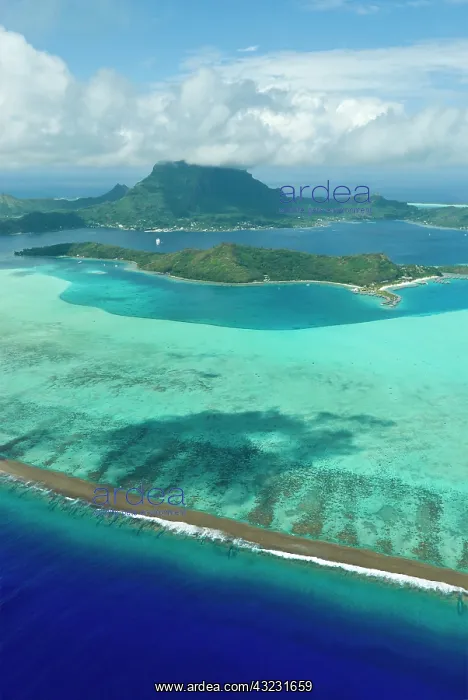 : French Polynesia, Bora Bora aerial. In the : French Polynesia, Bora Bora aerial. In the