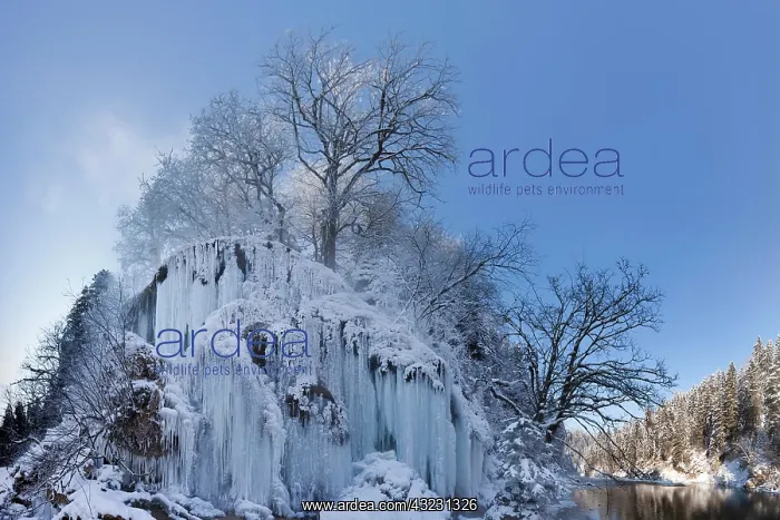 : The frozen Schleierfaelle (veil falls) in : The frozen Schleierfaelle (veil falls) in