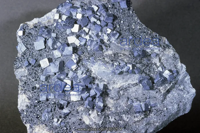 : Galena, a lead ore mineral : Galena, a lead ore mineral