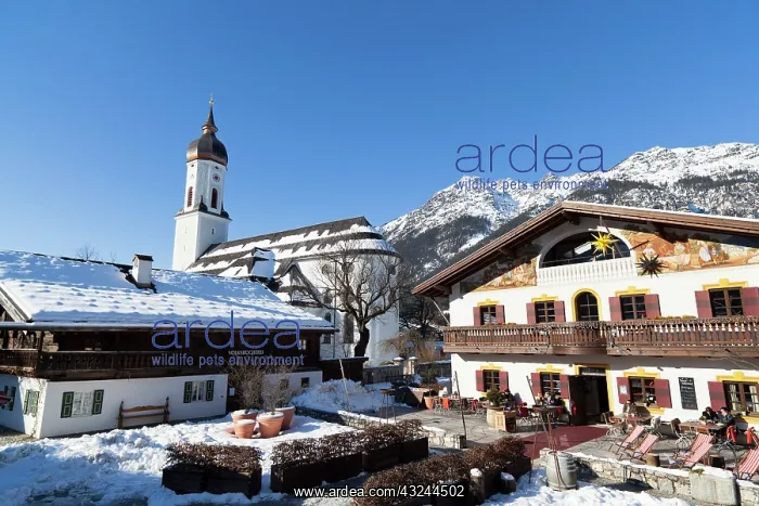 : Garmisch-Partenkirchen during winter with : Garmisch-Partenkirchen during winter with