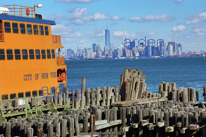 : General view of the New York Manhattan city skyline seen : General view of the New York Manhattan city skyline seen