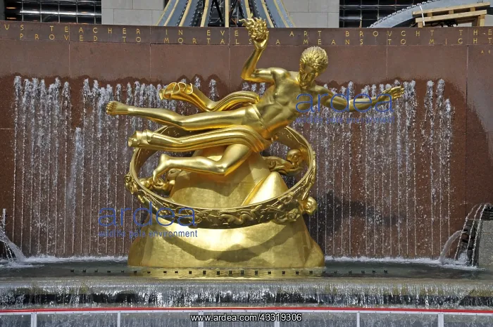 : Geografie, USA, New York City, Goldene Statue des : Geografie, USA, New York City, Goldene Statue des