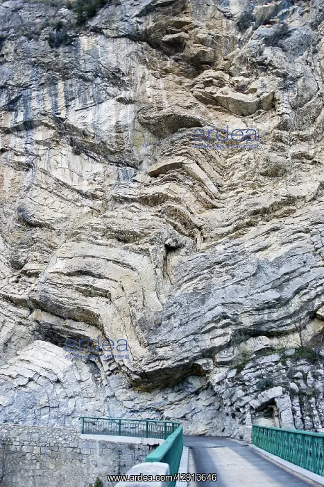 : Geographical folds, Ardeche, France : Geographical folds, Ardeche, France