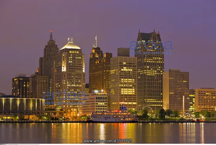 : geography / travel, Canada, Michigan, Detroit, Skyline : geography / travel, Canada, Michigan, Detroit, Skyline