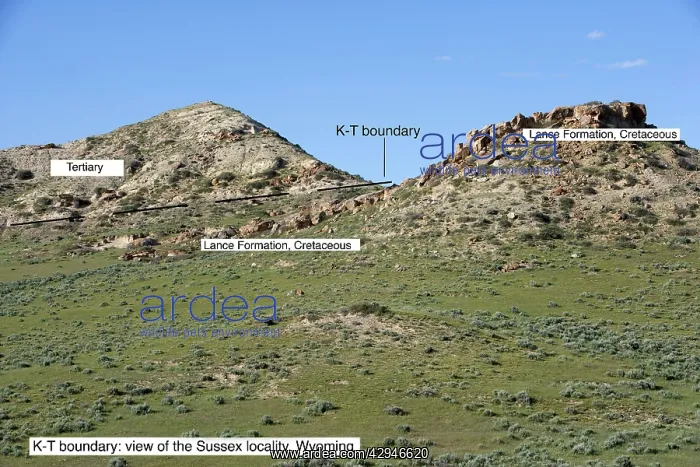 : GEOLOGY: K-T boundary site - The photo depicts : GEOLOGY: K-T boundary site - The photo depicts