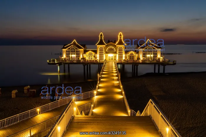 : Germany - 15 August 2020: view of the Sellin pier : Germany - 15 August 2020: view of the Sellin pier