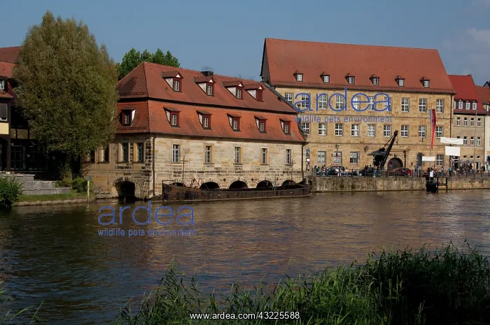 : Germany, Bamberg. Historic buildings along : Germany, Bamberg. Historic buildings along