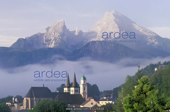 : Germany, Berchtesgaden. Steeples of St : Germany, Berchtesgaden. Steeples of St