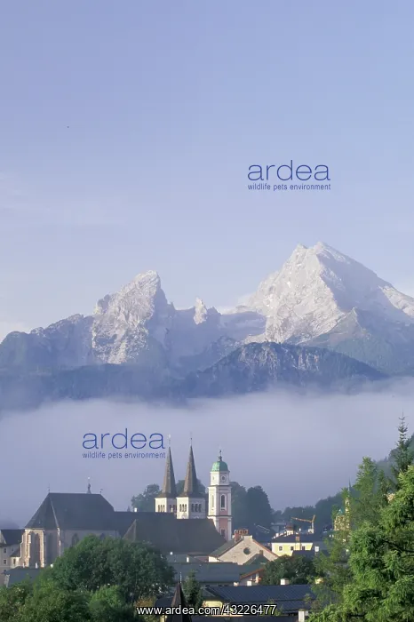 : Germany, Berchtesgaden. Steeples of St : Germany, Berchtesgaden. Steeples of St