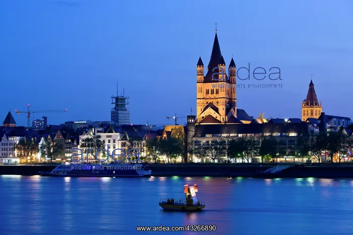  : Germany, Nordrhein-Westfalen, Cologne. Evening