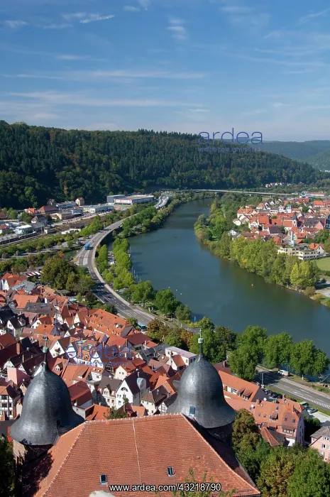: Germany, Wertheim. City overview near confluence : Germany, Wertheim. City overview near confluence