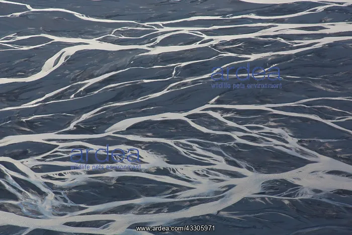 : The glacial river Markarfljot seen from the air : The glacial river Markarfljot seen from the air