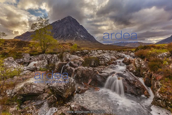: Glen Etive - water of Coupal river cascades over : Glen Etive - water of Coupal river cascades over