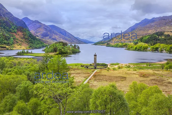 : Glenfinnan Monument - view towards historic Glenfinnan : Glenfinnan Monument - view towards historic Glenfinnan