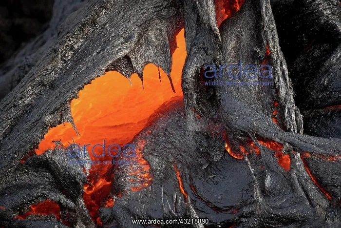 : Glowing lava, lava flow, Fagradalsfjall table volcano : Glowing lava, lava flow, Fagradalsfjall table volcano