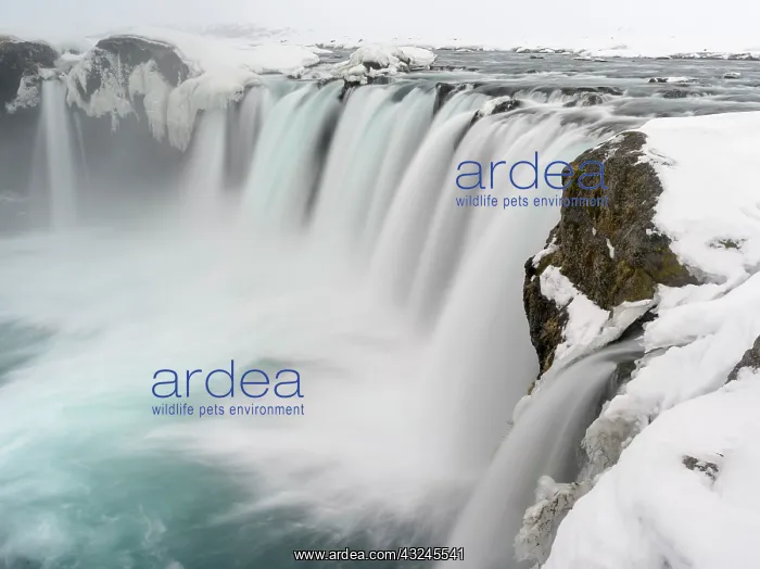 : Godafoss waterfall during winter. Europe : Godafoss waterfall during winter. Europe