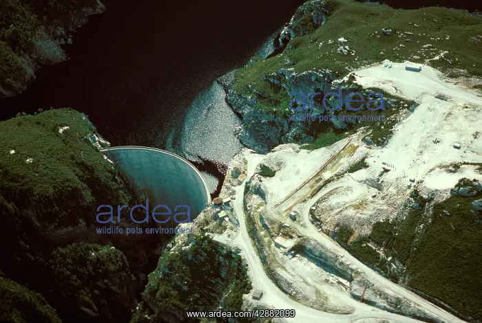 : Gordon Dam - aerial image part of the hydro-electric : Gordon Dam - aerial image part of the hydro-electric