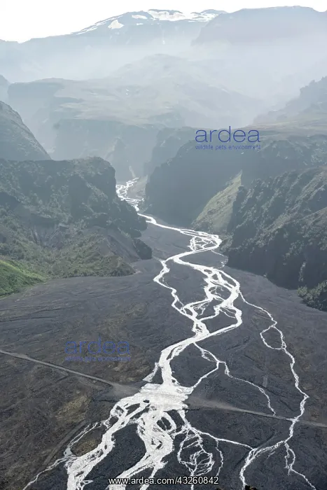 : Gorge, mountains and glacier river in a mountain : Gorge, mountains and glacier river in a mountain