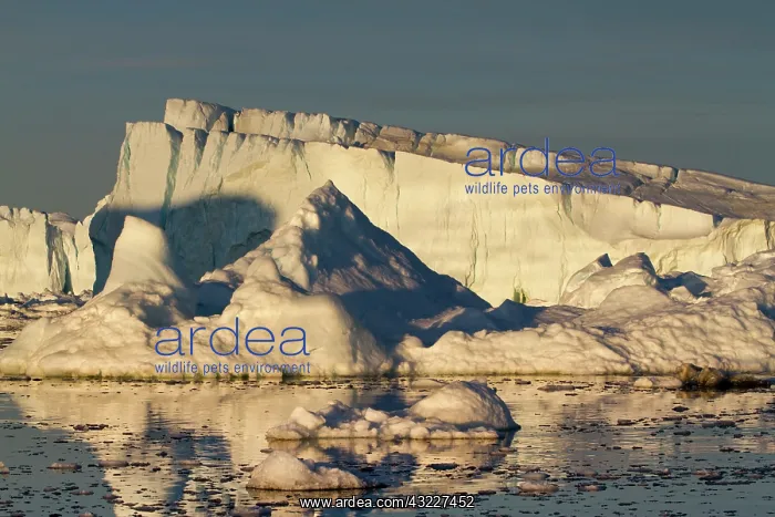 : Greenland, Ilulissat, Setting midnight sun : Greenland, Ilulissat, Setting midnight sun