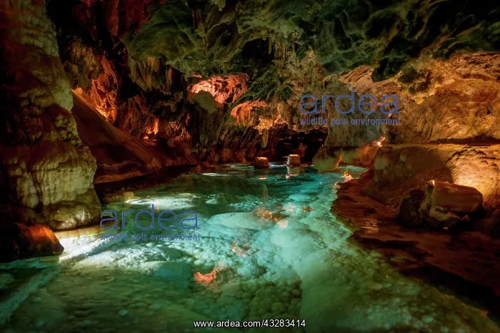 : Gruta de las Maravillas, lake in a cave, stalactites : Gruta de las Maravillas, lake in a cave, stalactites