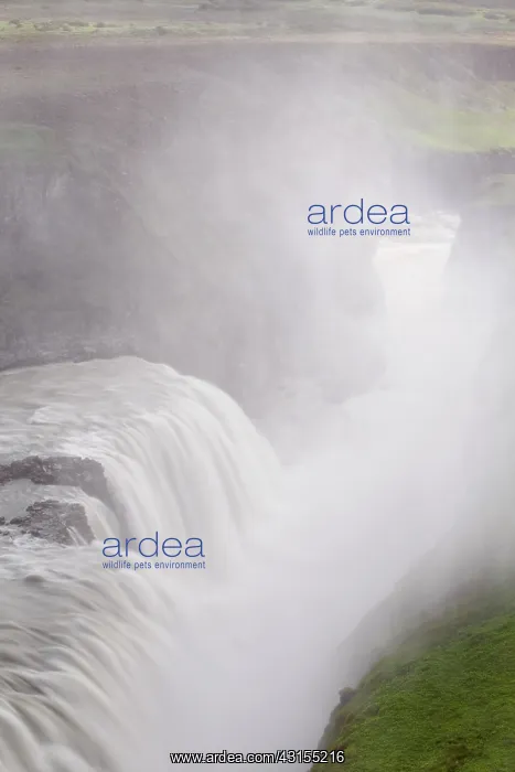 : Gullfoss waterfall in haze : Gullfoss waterfall in haze