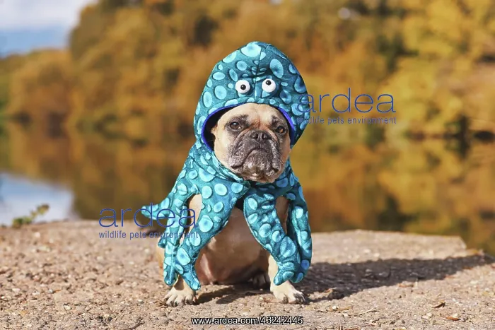 : Halloween dog costume. French Bulldog wearing funny : Halloween dog costume. French Bulldog wearing funny