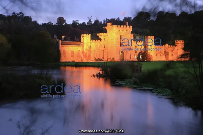 : Hampton Court Castle - lit at night : Hampton Court Castle - lit at night