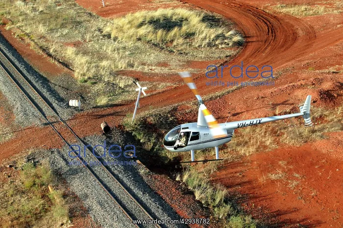 : Helicopter and outback letterbox - aerial image.Twice : Helicopter and outback letterbox - aerial image.Twice
