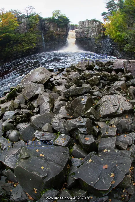 : High Force Waterfall, in autumn, on the River Tees : High Force Waterfall, in autumn, on the River Tees