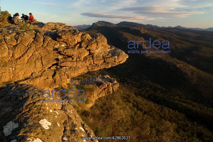 : Hikers on the Balconies - a group of hikers enjoy : Hikers on the Balconies - a group of hikers enjoy