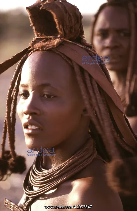 : Himba Girl - wearing head gear and jewellery : Himba Girl - wearing head gear and jewellery