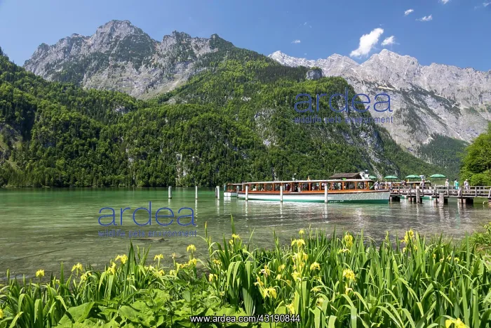 : Historic electric boats on Lake Knnigssee, Berchtesgaden : Historic electric boats on Lake Knnigssee, Berchtesgaden