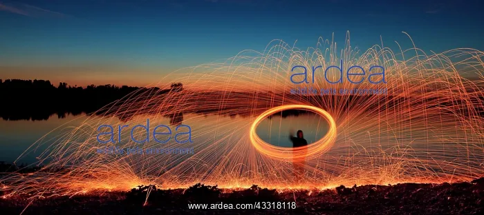: A hoarfrost with sparks at a lake, blue hour, glowing : A hoarfrost with sparks at a lake, blue hour, glowing