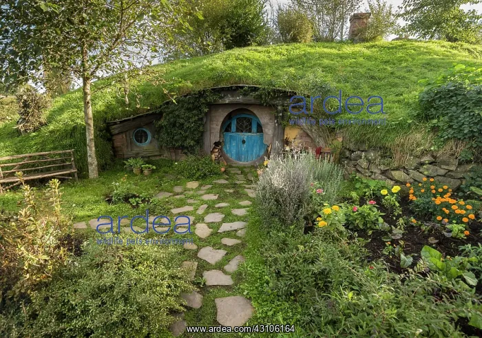 : Hobbit Cave with Blue Door, Hobbiton in the Shire : Hobbit Cave with Blue Door, Hobbiton in the Shire