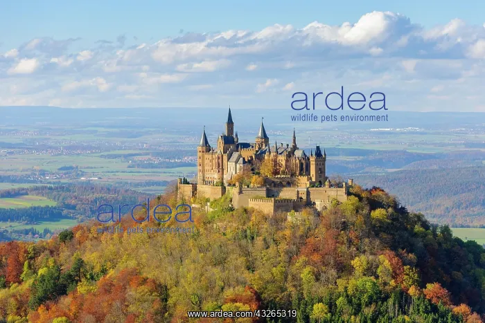 : Hohenzollern Castle in autumn, Swabian Alb, Baden-W&, x32d349 : Hohenzollern Castle in autumn, Swabian Alb, Baden-W&, x32d349