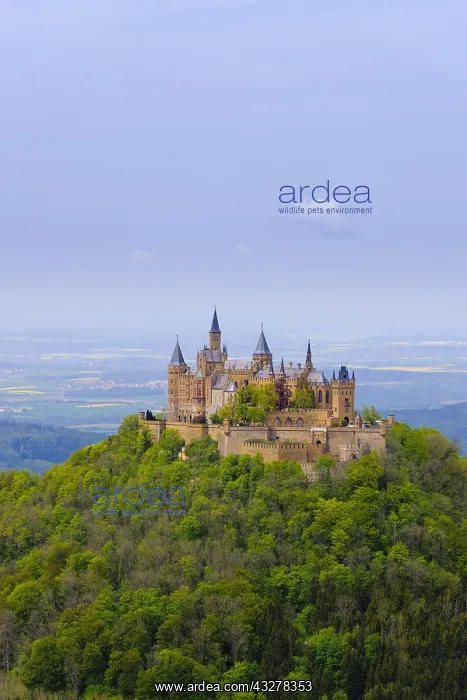 : Hohenzollern Castle in spring, Swabian Alb, Baden-W&, x32d349 : Hohenzollern Castle in spring, Swabian Alb, Baden-W&, x32d349