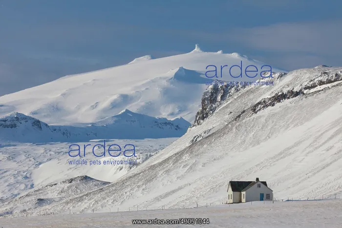 : House Snaefellsnes House in winter snow Snaefellsnes Pe : House Snaefellsnes House in winter snow Snaefellsnes Pe
