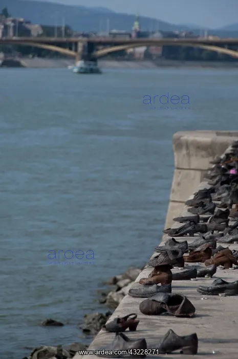 : Hungary, Budapest. Copper shoes along Danube : Hungary, Budapest. Copper shoes along Danube