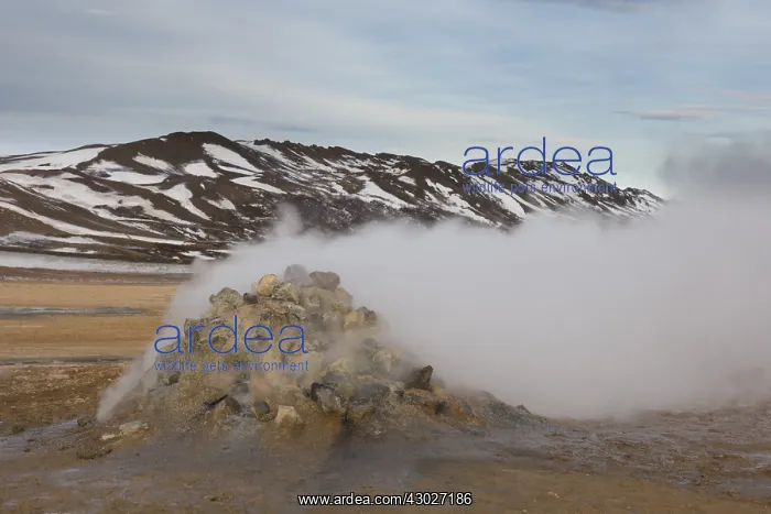 : Hverir is a geothermal area near Namafjall with : Hverir is a geothermal area near Namafjall with