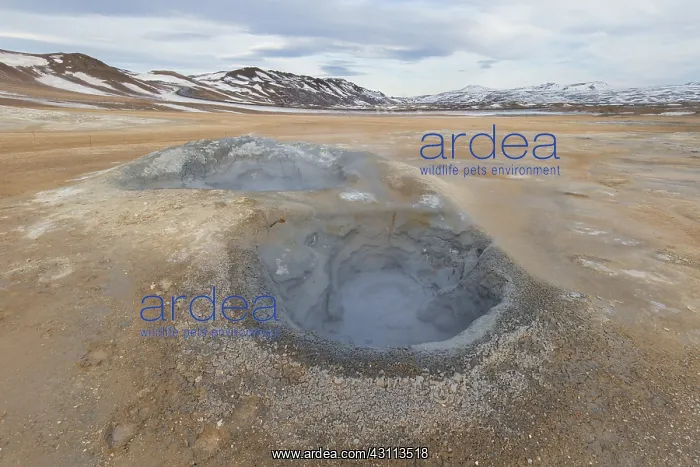 : Hverir is a geothermal area near Namafjall with : Hverir is a geothermal area near Namafjall with