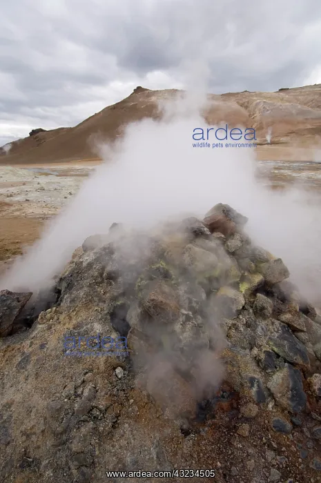 : Hverir geothermal fields at the foot of : Hverir geothermal fields at the foot of