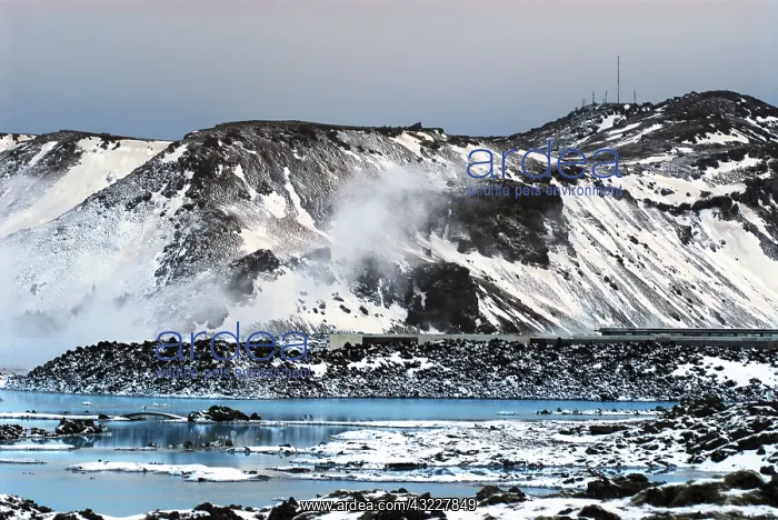: Iceland, Blue Lagoon. Vibrant blue lake : Iceland, Blue Lagoon. Vibrant blue lake