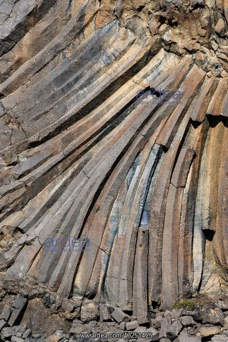 : Iceland. Columnar basalt designs along the Skjalfandafljot : Iceland. Columnar basalt designs along the Skjalfandafljot