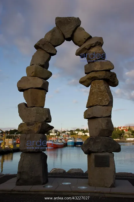 : Iceland, Hafnarfjordur. View of city harbor : Iceland, Hafnarfjordur. View of city harbor