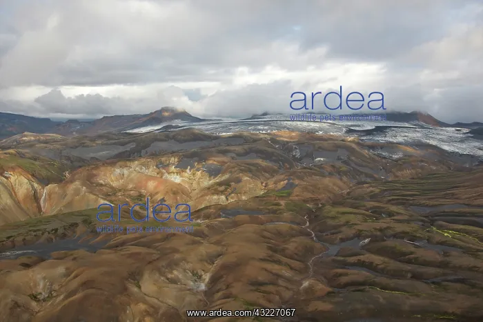 : Iceland, Jokulgil. Aerial of the Landmannalaugar : Iceland, Jokulgil. Aerial of the Landmannalaugar